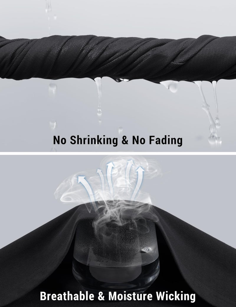 CRYSULLY Mens Polo Shirts Short Sleeve Quick Dry Performance Tactical Collared Shirts Pique Jersey Golf Shirt Black L - Image 4